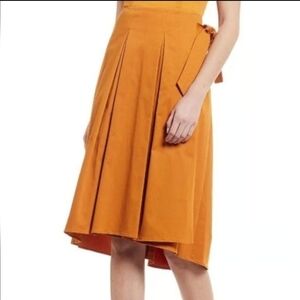 Antonio Melani Vivienne Skirt Tie-waist golden oak satee size 8